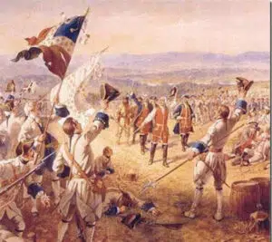 Victoire du chevalier de Levis à la bataille de Sainte-Foy en 1760, durant la guerre de la Conquête (1754-1760)